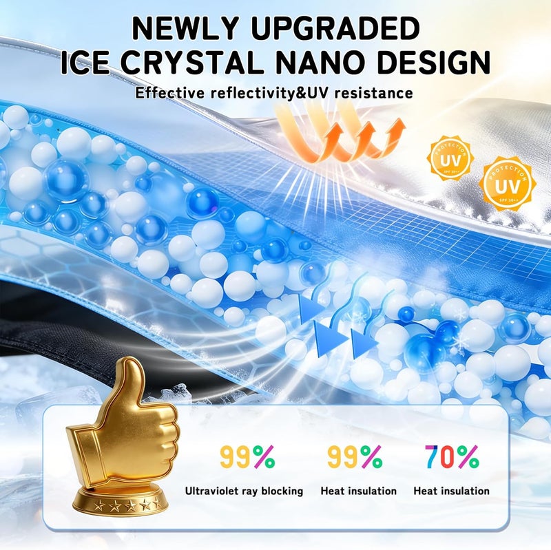 SLOGENTO Custom Fit Windshield Sun Shade for Infiniti Q50 2014-2024, Blocks UV & Heat, Front Window Sunshade, Easy Fold & Store - Image 3